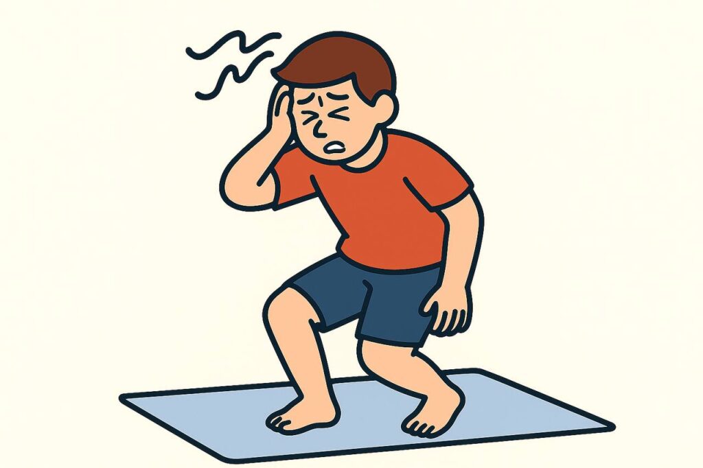 أعراض انخفاض ضغط الدم عند الوقوف: دوخة، تشوش الرؤية