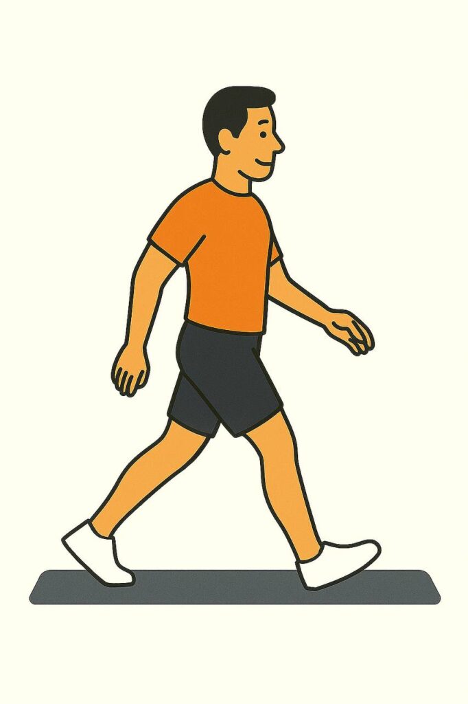 شخص يمشي بسرعة معتدلة كنمرين لخفض ضغط الدم