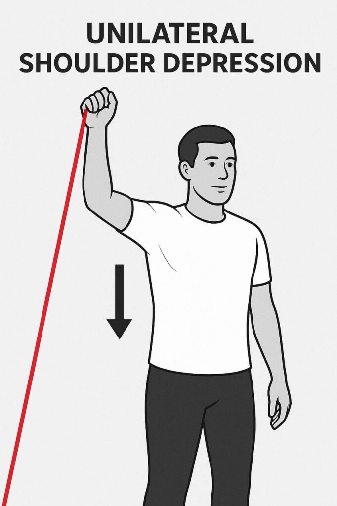 unilateral shoulder depression